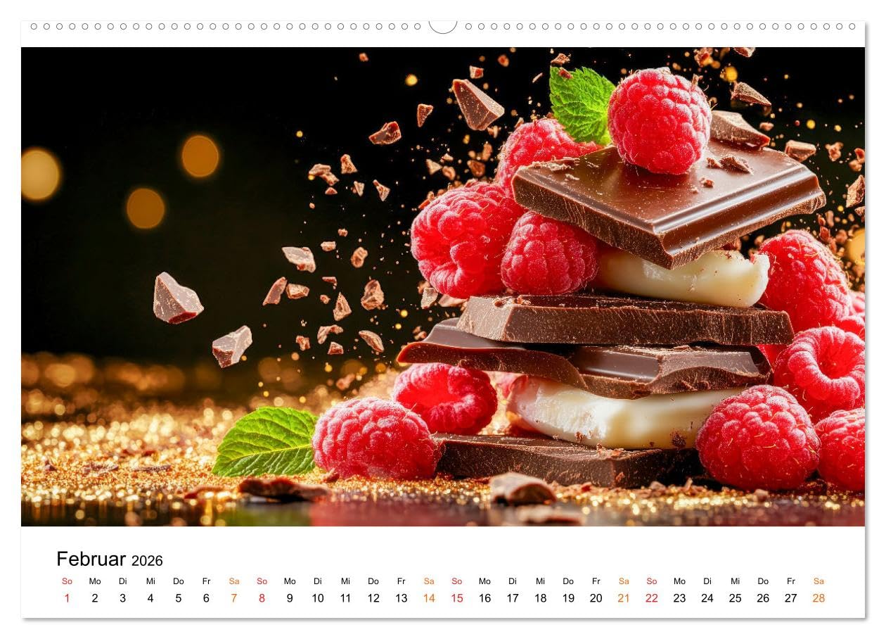 Schätze der Confiserie Kunst (hochwertiger Premium Wandkalender 2026 DIN A2 quer), Kunstdruck in Hochglanz: Die verführerische Welt von Pralinen und Schokolade. (CALVENDO Lifestyle)