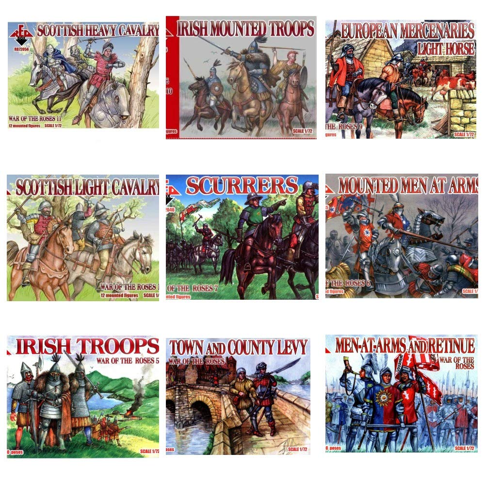 Bundle lot of Red Box War of The Roses Full Series 10 Kits 1/72 Scale 72040+72041+72044+72045+72046+72047+72054+72055+72056+72108