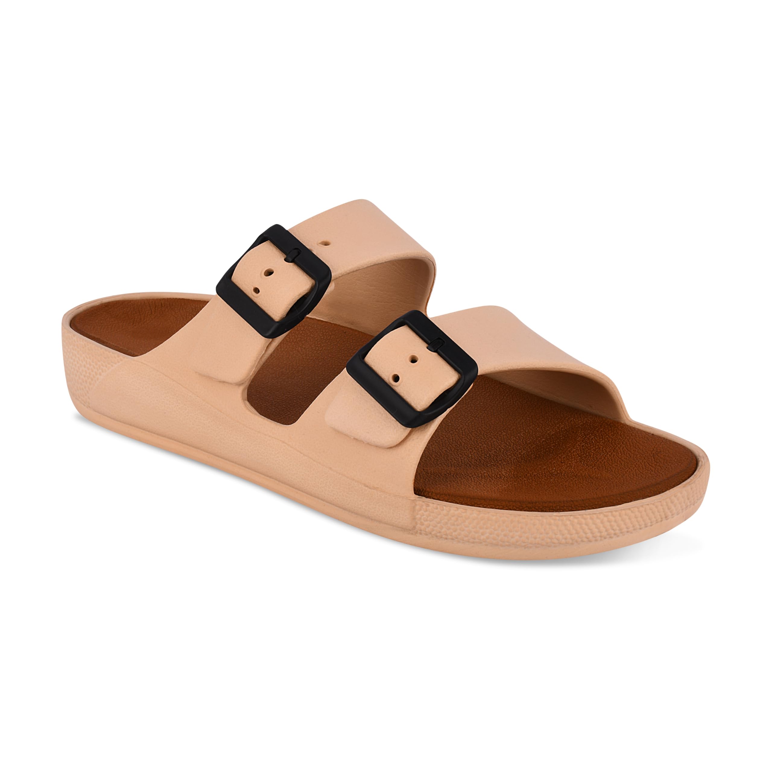 foot trends Daily use Men’s EVA Buckle Slippers/Sandals| Adjustable strap Buckle Slides| Comfortable and stylish |Light Weight & Anti-Skid Everyday Use Slippers (Beige)-picture-38