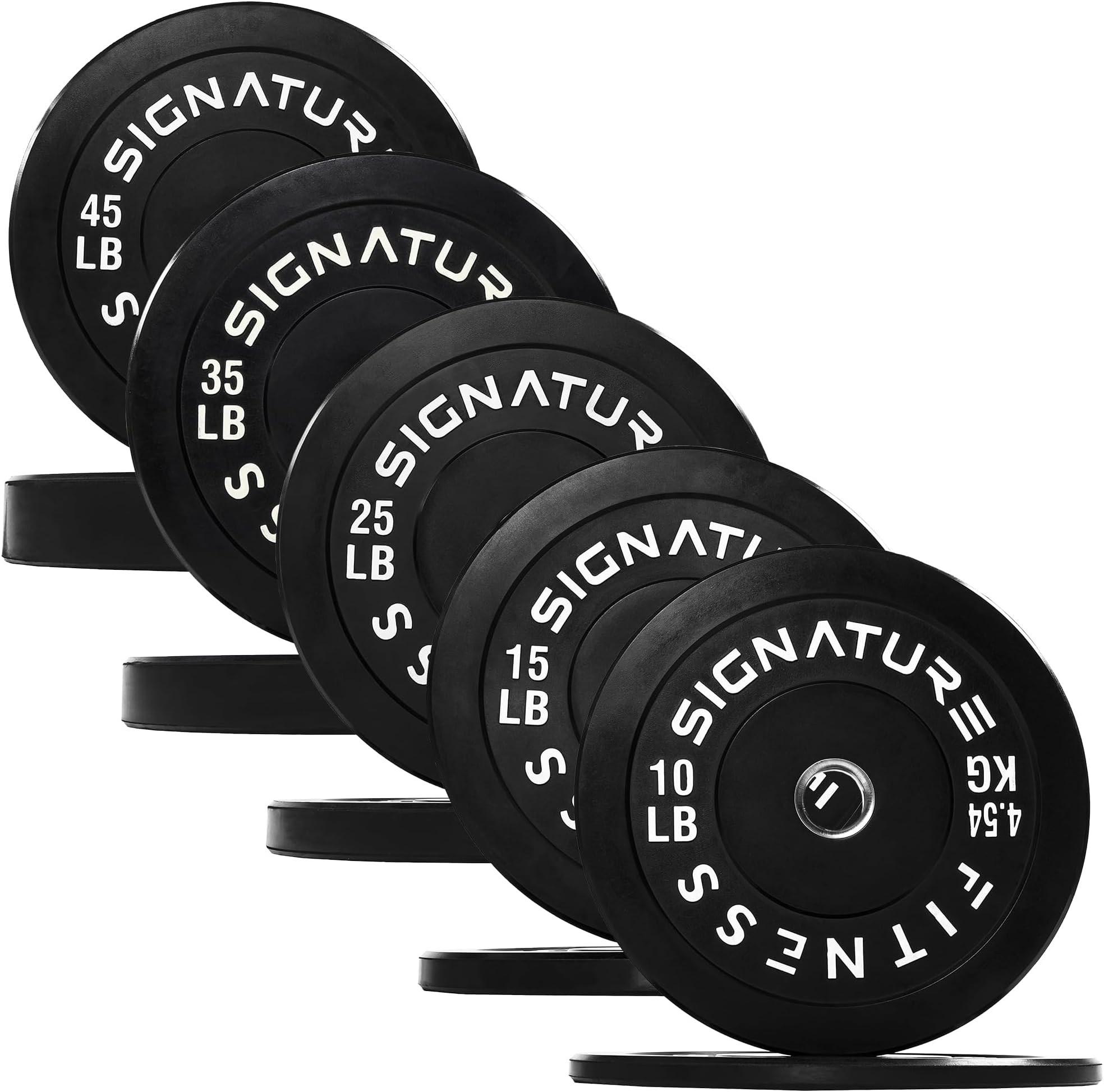 Fitvids 2" Olympic Bumper Weight Plates Set for Strength Training & Weightlifting â€“ Set: 260 lbs (2x 10/15/25/35/45 Pairs) â€“ Black