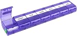 EZY DOSE Hebdomadaire7-Day) Organisateur de pilules, boîte de vitamines et de médicaments, compartiments de verrouillage X-Grand, couleurs assorties