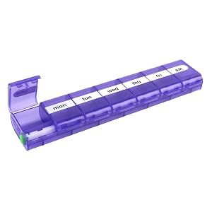 EZY DOSE Weekly 7-Day Pill Case Medicine Planner Vitamin Organizer Box X-Large Locking Compartments to Secure Prescription Medication