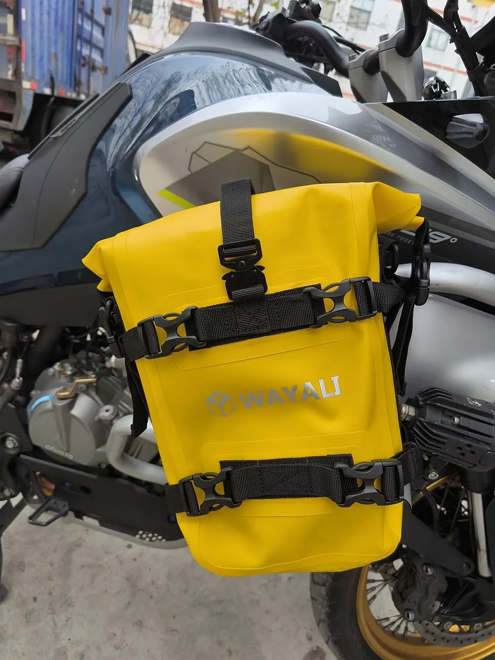Borse per crash bar per moto impermeabili da 6 litri Portapacchi Sissy Bar Borsa da sella Borsa per attrezzi laterale Borsa a tracolla con tracolla