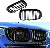 F25 Grill F26 Grille,ABS Gloss Black Grille Compatible for 2014-2017 X3 F25, 2014-2018 X4 F26,(2pc set Gloss Black Single Slat)