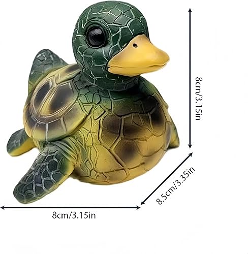 Miniatura 2 de Pato tortuga – Divertida figura de pato de animal, estatua caprichosa de patos, estatua coleccionable de criatura marina para el hogar, oficina