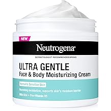 Neutrogena Ultra Gentle Face &amp; Body Moisturizing Cream, Nourishing Face &amp; Body Lotion Moisturizer for Normal to Sensitive Skin Leaves Skin Feeling Smooth &amp; Healthy, Fragrance Free, 11 oz