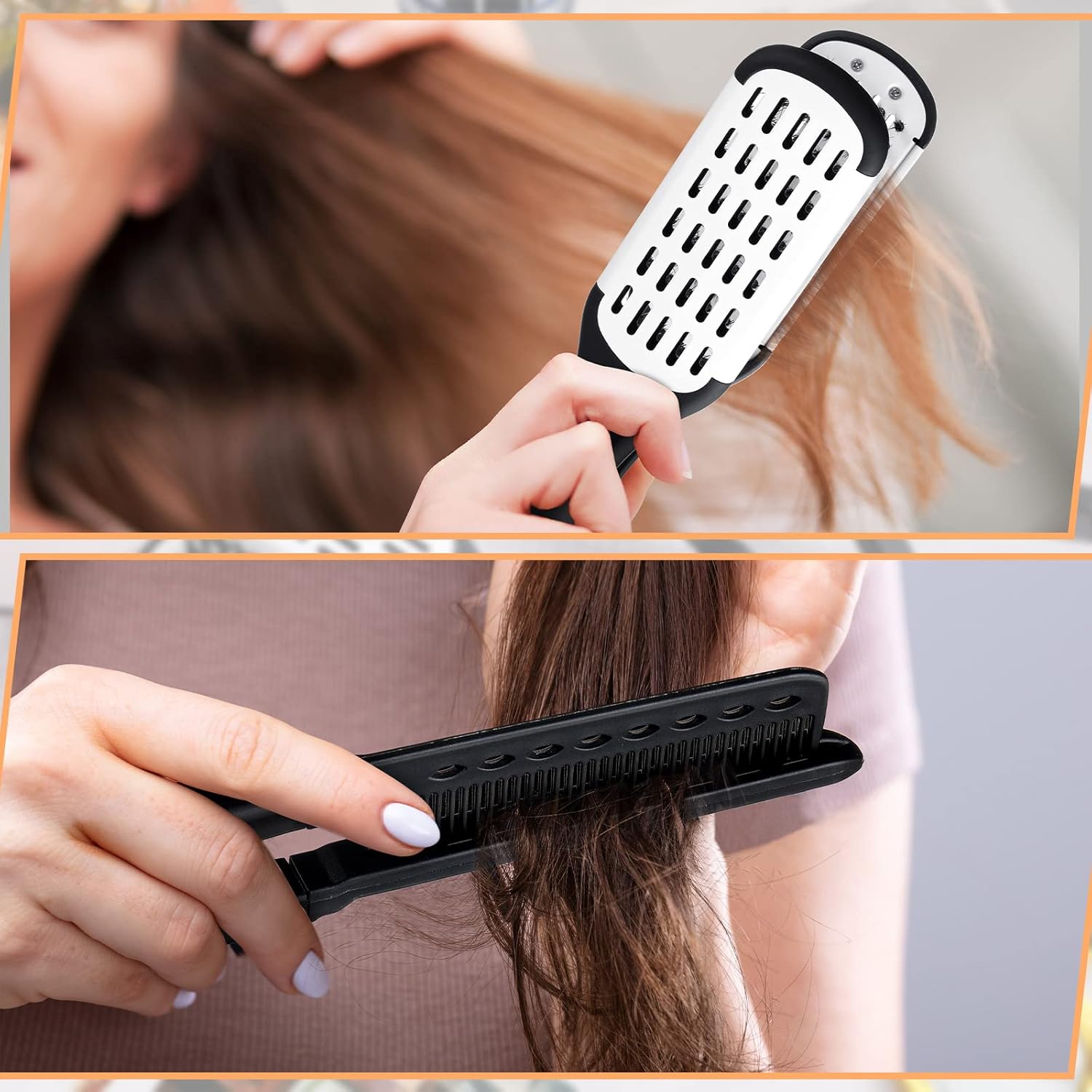 Chengu Boar Bristle Brushes - Double Sided Clp Brush and Flat Iron b