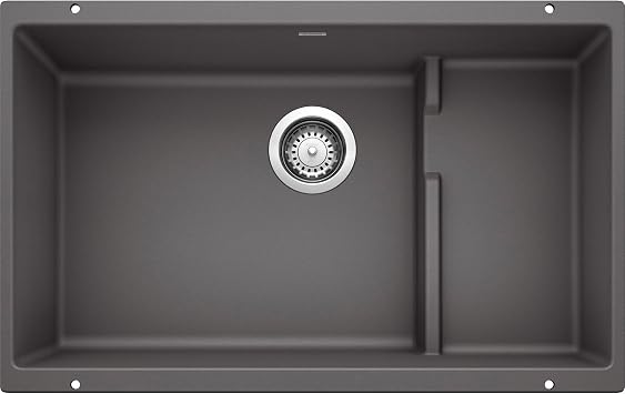 BLANCO, Cinder 519451 PRECIS CASCADE SILGRANIT Undermount Kitchen Sink with Colander