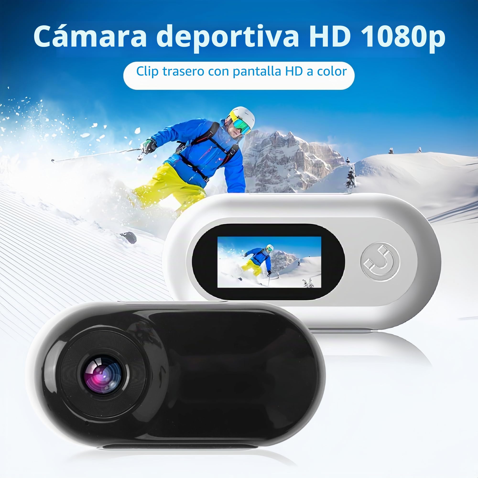 Sxhlseller Collar de Cámara para Gatos - Cámara de Collar para Perros con Gran Angular de 170° con Pantalla LCD de 0,96 Pulgadas, Cámara Corporal Multifuncional para Grabaciones de Vídeo,