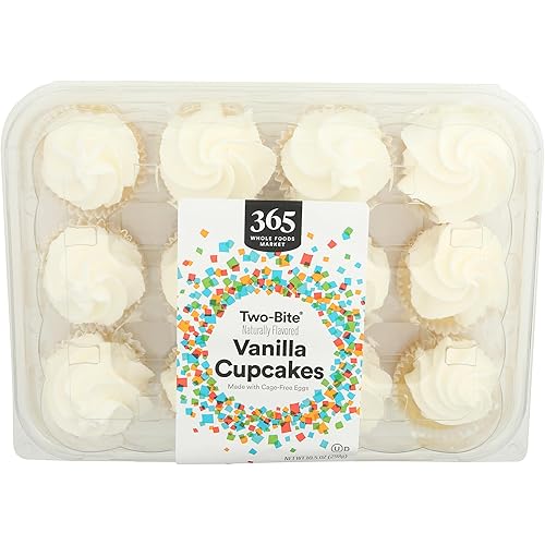 365 Everyday Value, Two-bite Vanilla Cupcakes, 10.5 OZ (Frozen)