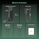 Plugable Double DisplayPort & HDMI Station d'accueil - USB 3.0 & USB-C Portable pour Dual Monitors, DisplayLink, Mac (chauffeur requis), ChromeOS & Windows, Gigabit Ethernet et Audio (UD-6950Z)
