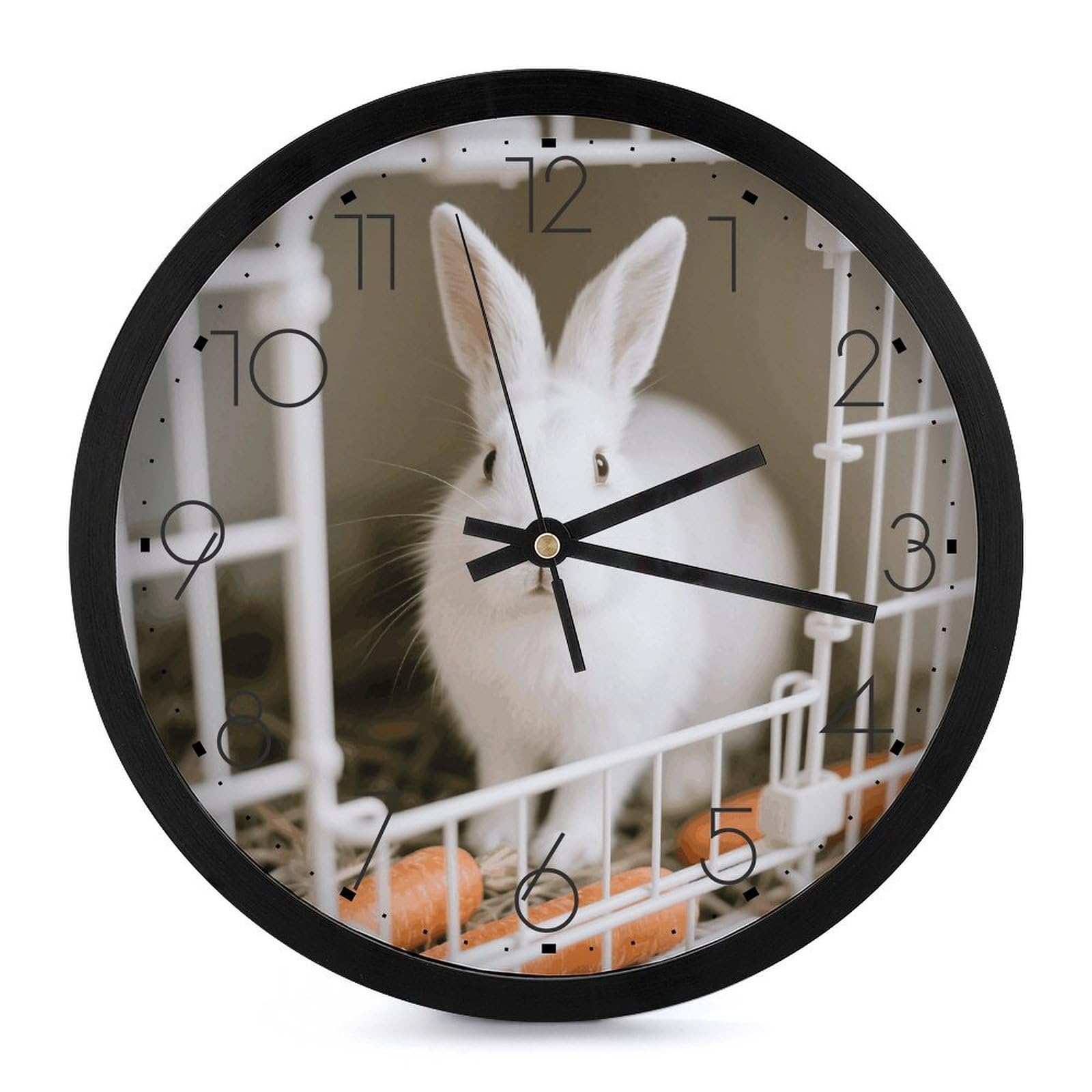 Horloge murale numérique pour cuisine et salon silencieuse style cage de lapin