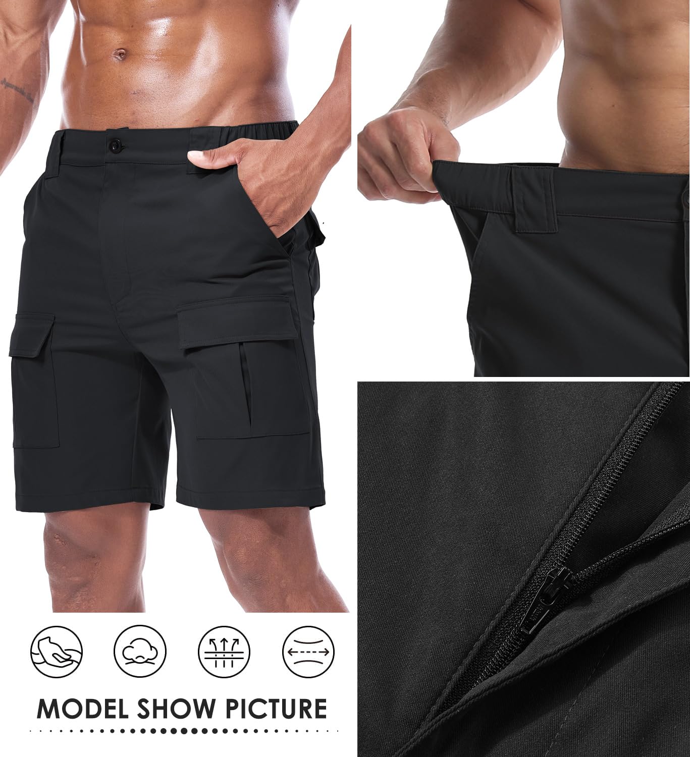 Suwangi Pantaloncini Uomo Cargo Corti Bermuda Chino Shorts Estivi Casual Pantaloncini Corti con 6 Tasche
