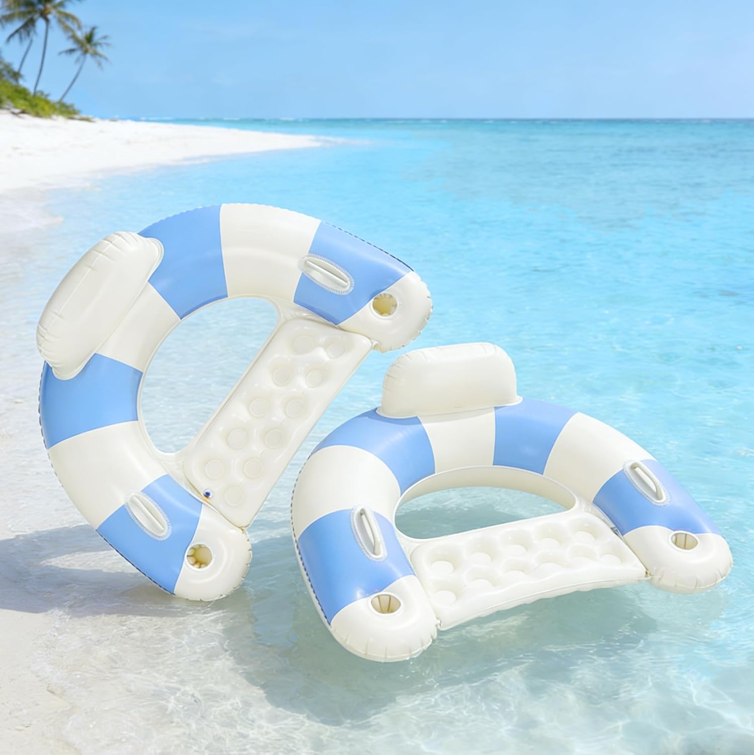 2PCS Pool Swim Ring Inflatable Pool Floats Water Fun Large Adult Swimming Pool Float for Beach Lake Summer Holiday Beach Party
