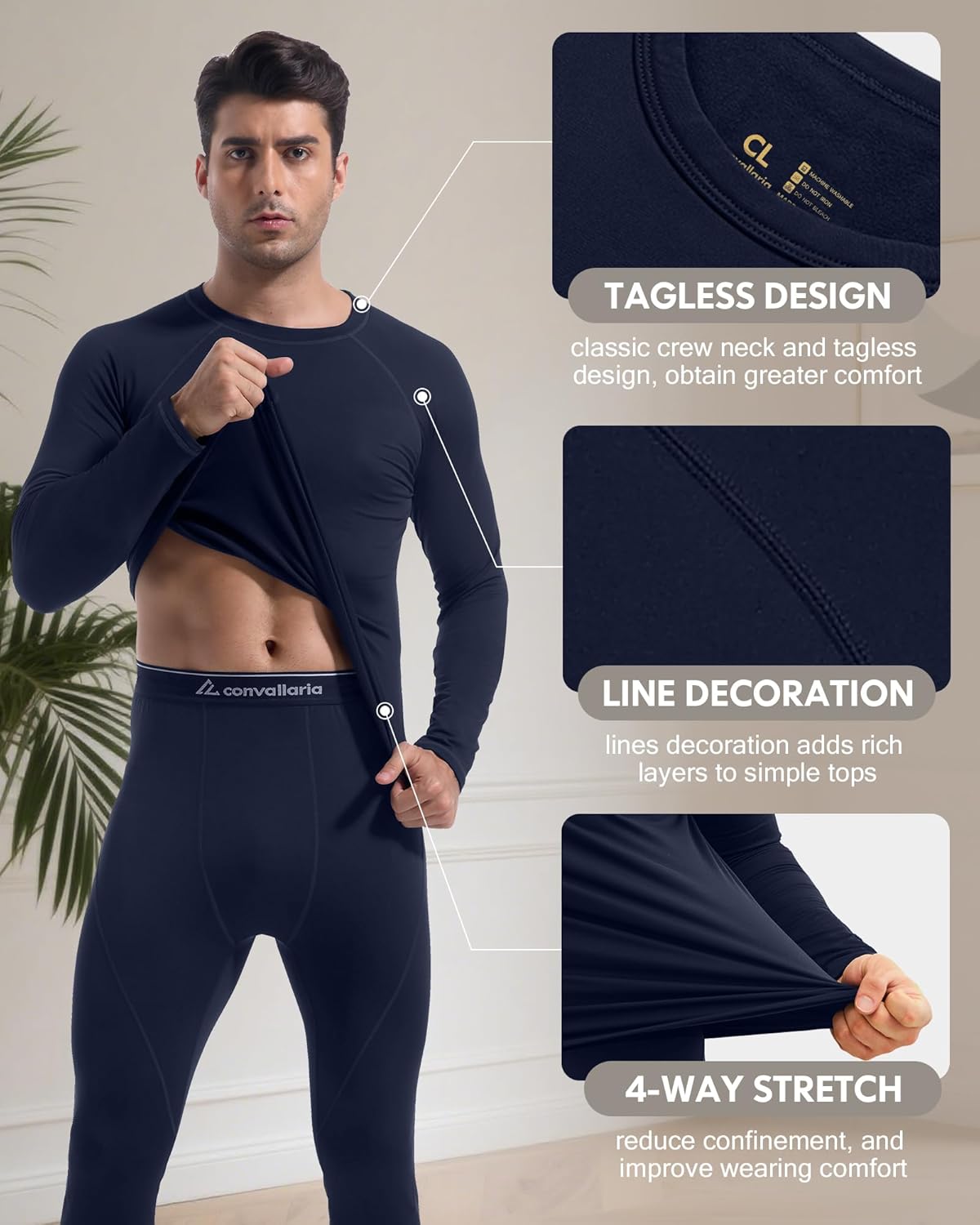 4 or 2 Men's Thermal Shirt Long Sleeve Fleece Lined Tops Base Layer Compression Undershirt Athletic Sport Gear