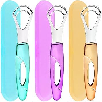 Tongue Cleaner, Tongue Scraper, Tongue Cleanser, Tongue Scraper, Tongue Scraper Cleaner, Helps Fight Bad Breath, Tongue Scrapers Purple&Blue&Orange