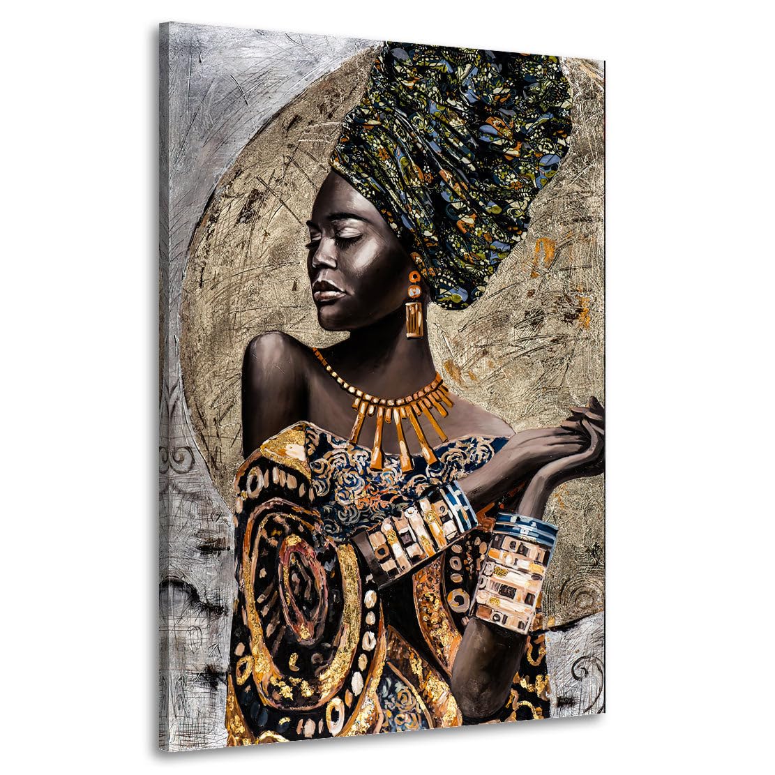 ARTEDinoi Lienzo cuadro moderno Mujer africana African Beauty decoración de pared Tamaño 120x80x2cm