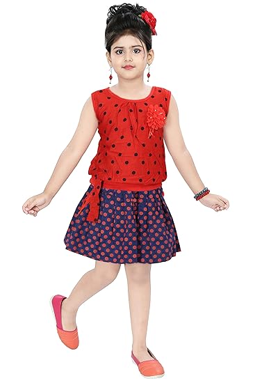 Chandrika Girls Fit And Flare Knee length dress