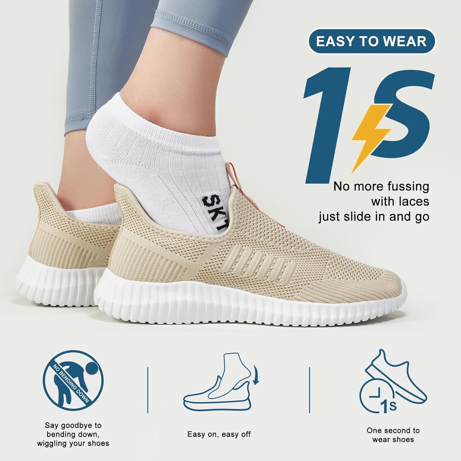 SK·TRIP Women's Walking Shoes Lightweight Breathable Flying Woven Mesh Upper Casual Jogging Shoes Ladies Tennis Shoes Workout Footwear Gym Sneakers for Women