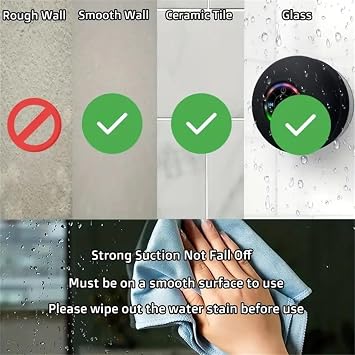 Namohouse Shower Speaker, Wireless Bluetooth Speaker with LED Light - Black 1pcs