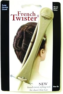 Mia French Twister, Hair Styling Tool, French Twist Maker Teacher for Women, Teens, Girls, Dancers, Long + Thick Hair - Large Size, Blonde Color