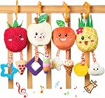 OR OR TU Baby Toys for 3 6 9 12 Months, Hanging Toys Fruit Rattles Infant Newborn Stroller Mobile Toys Car Seat Crib Plush Wind Chime for Boys Girls