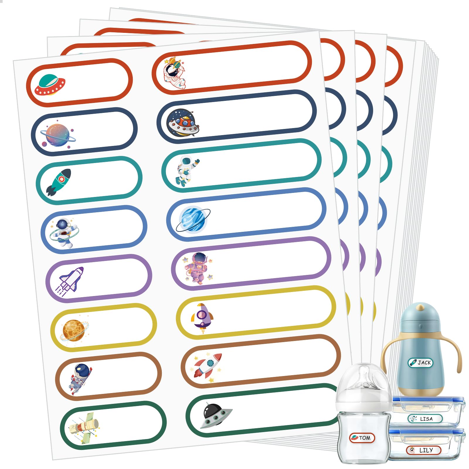 480 Pcs Waterproof Name Labels for Daycare, Gift Name Tags Stickers, Self-Laminating Multi Purpose Labels Name Labels for Kids Name Tags Stickers