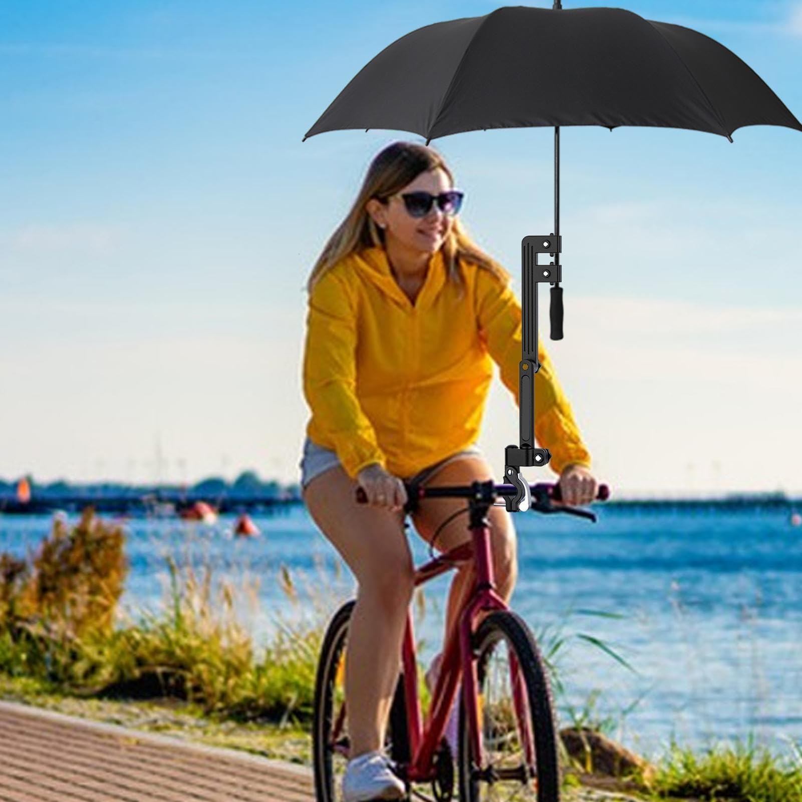 Uchwyt na parasol rowerowy uniwersalny bezpieczny stabilny elegancki