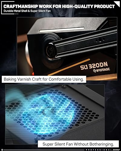 Miniatura 8 de IFOOTAGE Luz de video COB SL1 60DN, CRI 98/TLCI 99/12200 LM, luz de video continua COB de 70 W con luz diurna de 5600 K, control de aplicación