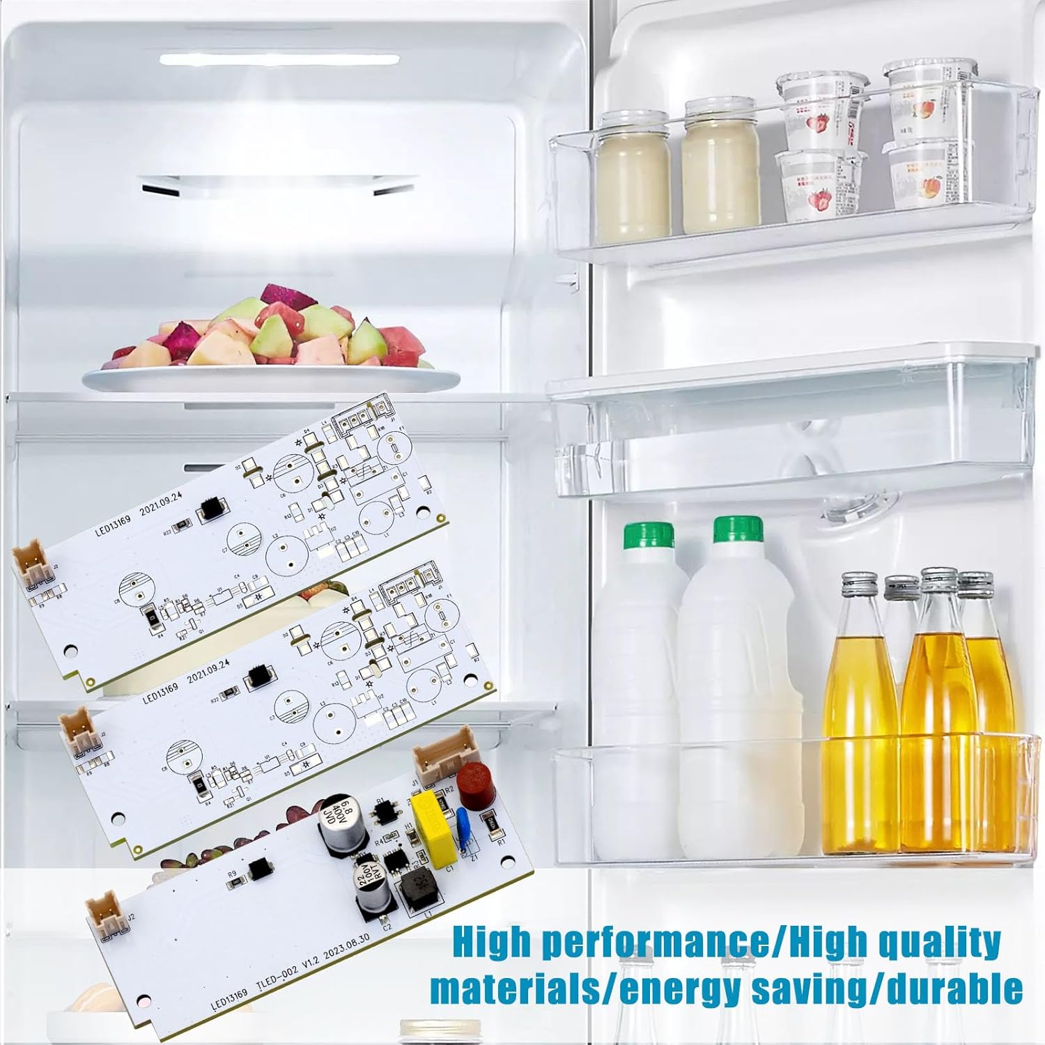 1 pc x W10515058 and 2 pc x W10515057 Refrigerator Freezer Main LED Light and Driver for Whirlpool Kenmore Maytag,LED Light Set -Replaces WPW10515057 AP6022533 PS11755866 -(3 Pack Led)