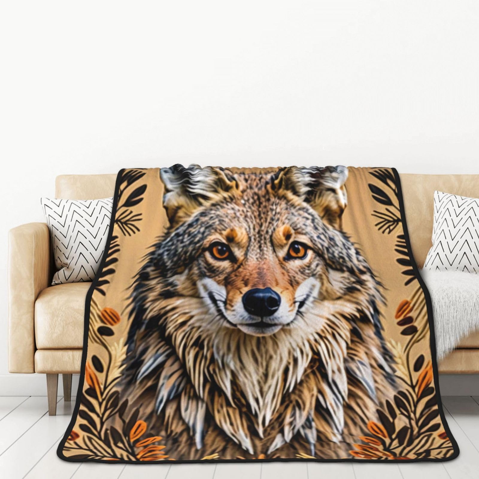 Couverture en flanelle double couche Wily Coyote 152x203 cm chaude et lestee pour adulte