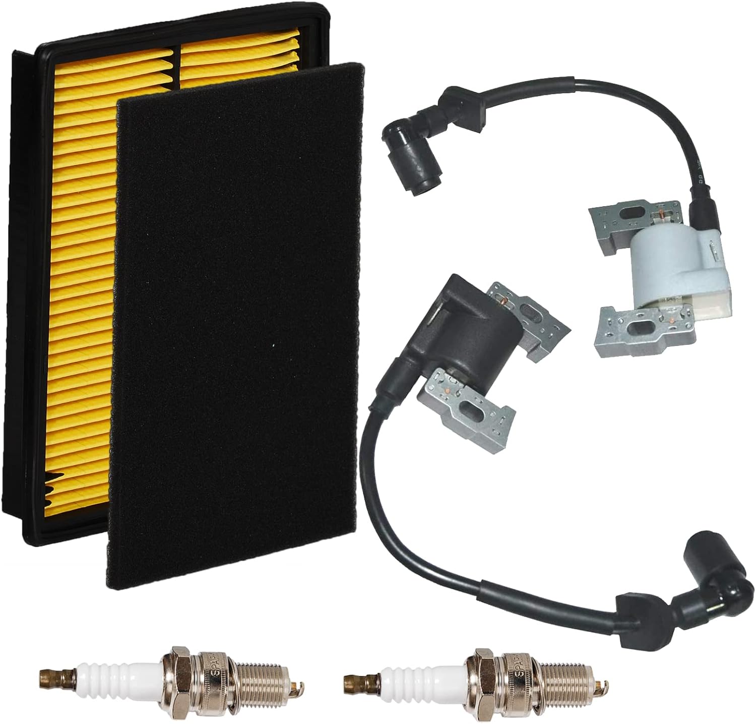 HIFROM Air Filter Ignition Coil Spark Plug Kit Compatible with Honda GX610 GX620 GX670 GXV620 18HP 20HP 24HP Replace 17210-ZJ1-840 17210-ZJ1-841 30500-ZJ1-013