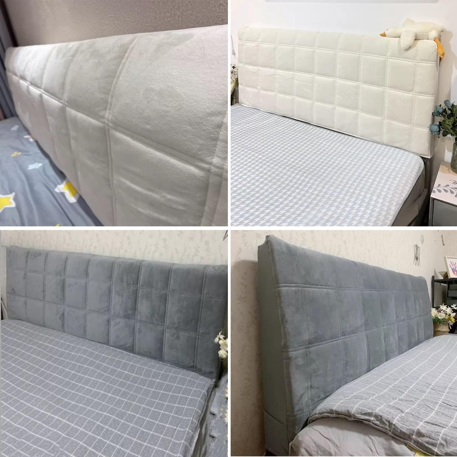 Copritestiera Matrimoniale Elasticizzata, Copritestiera Matrimoniale Imbottita, Fodera Elastica Protezione Copritestiera Antipolvere Copritestiera Letto Cover Testata Letto
