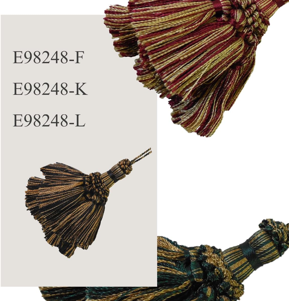 1 Pack Mini Decorative Tassel with Hanging Loop, 11.81 in Total Length – Layered Curtain Tieback, Door Handle Ornament, and Home Décor Accessory - E98248_N
