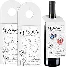 Pack of 2 Wish Filler Money Gift Bottle Labels Birthday Gifts Bottle Label Birthday Decoration Wish Filler Gift for Christmas Birthdays New Year's Eve New Years