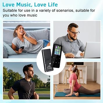 MP3 Player with Bluetooth 5.3 - Helterfolg Portable Music Player with Built-in HD Speaker, Voice Recorder, HiFi Sound, E-Book Function (16GB)