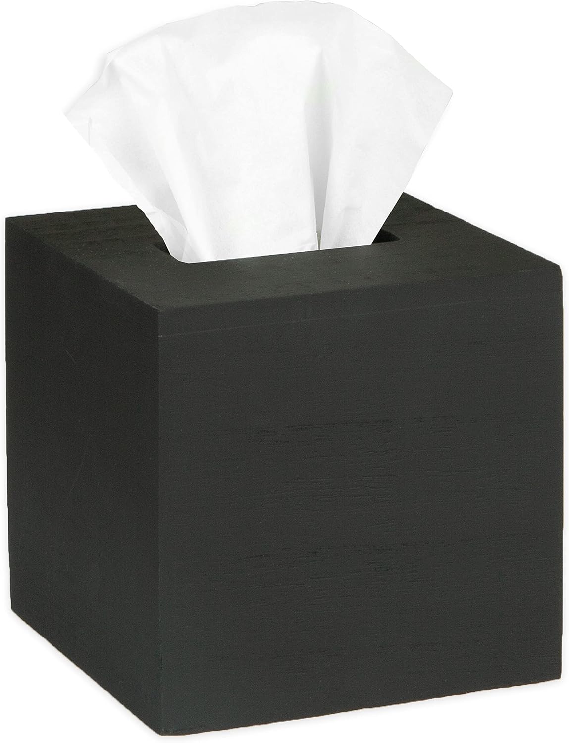 Crutello Rustic Farmhouse Tissue Box Cover Wooden Black