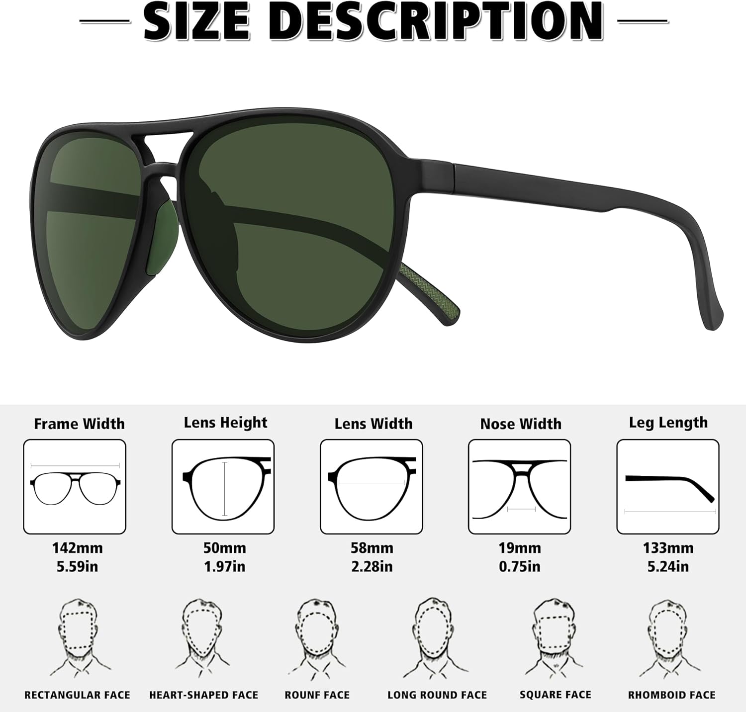 STORYCOAST Polarized Aviator Sunglasses for Men Women Classic Retro Aviators Sports Driving Running Sun Glasses - Image 5