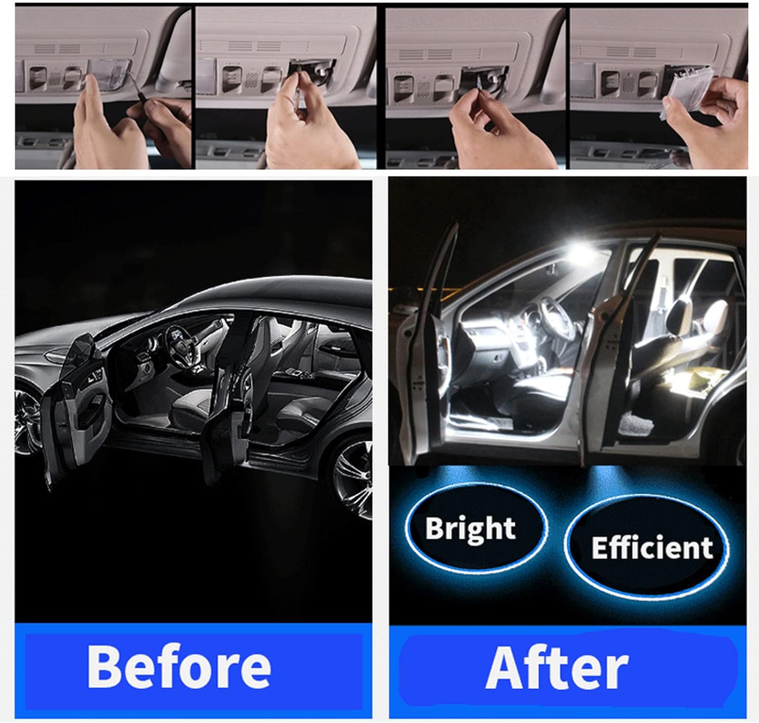 9pcs Car AccessoriesLED Light Bulbs Interior Kit,for Honda CR-V 2002-2006 Replacement Map Dome Trunk Cargo License Plate Lamp