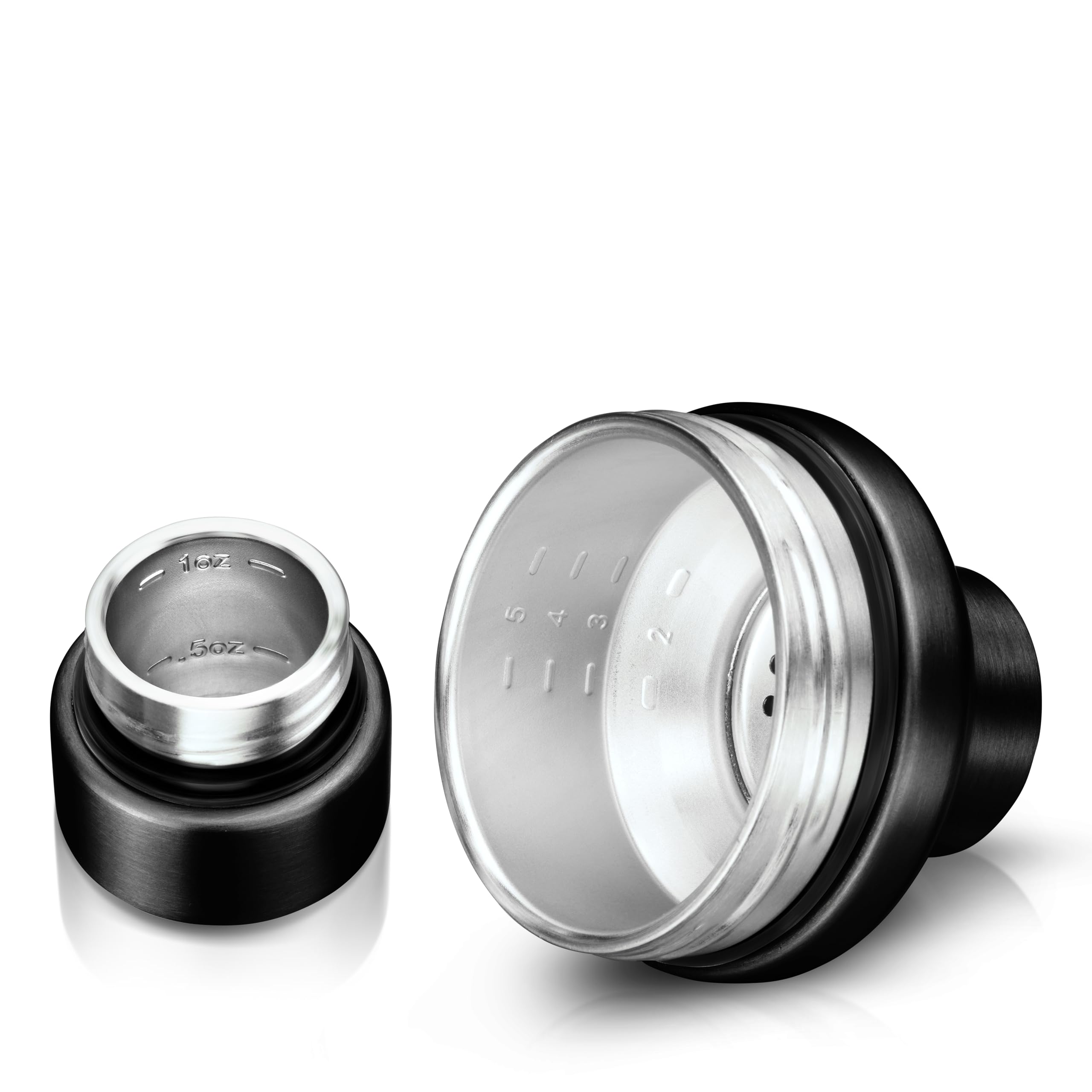 Viski Paragon Shaker à cocktail isotherme à double paroi en acier inoxydable avec passoire intégrée, parfait pour martini, mojito, margarita et autres cocktails, 652 g, obsidienne