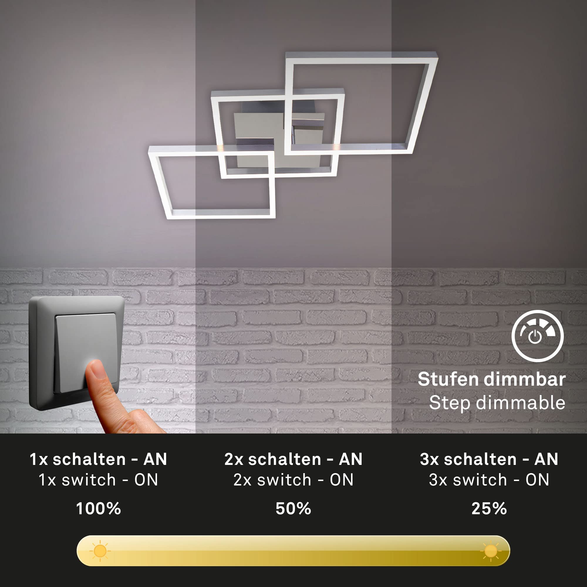 Briloner - Plafoniera LED CCT, Plafoniera LED Retroilluminazione