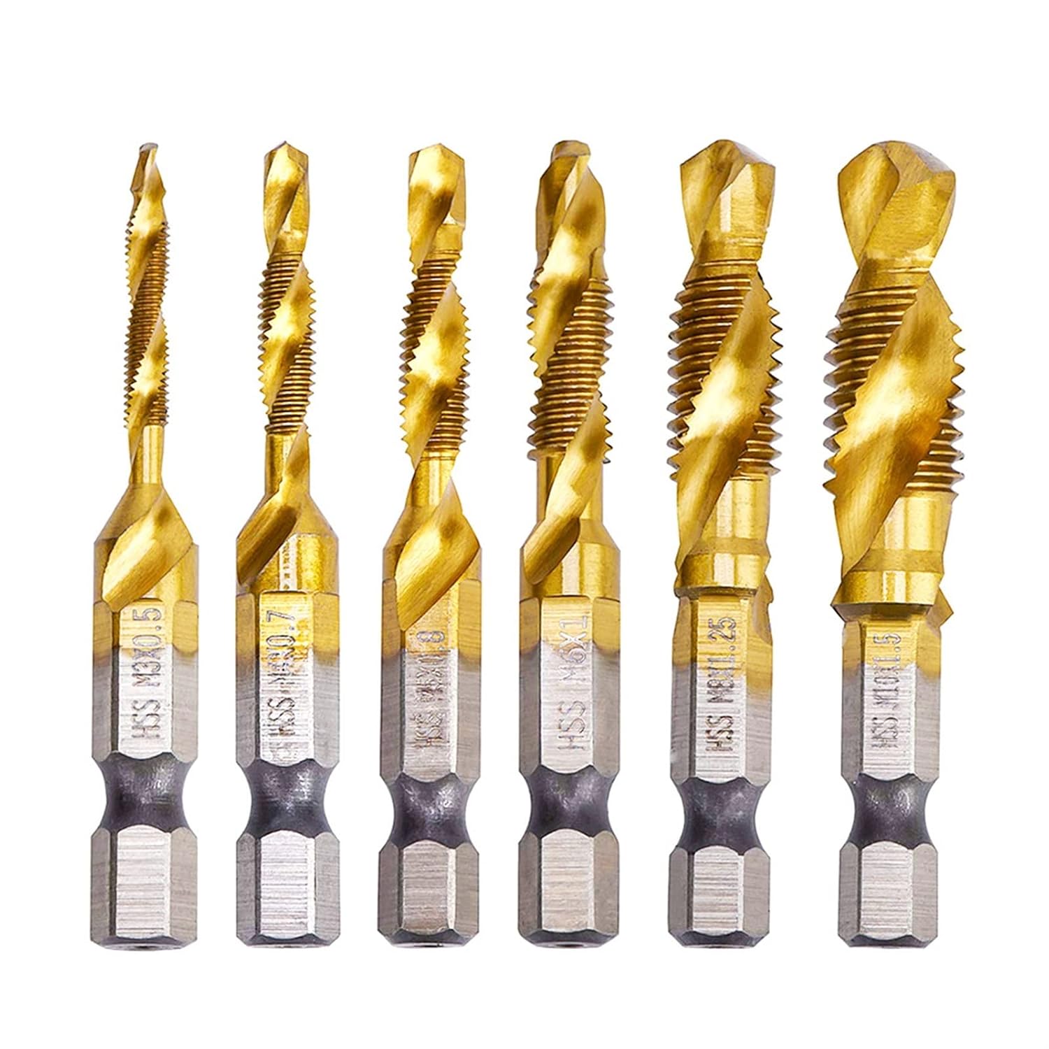 Metric Thread tap Drill bits High Speed Steel Drill Bits Set m3 m4 m5 m6 m8 m10 hex Shank Screw tap for Metal Wood Tap Drill 1Pcs(M3)