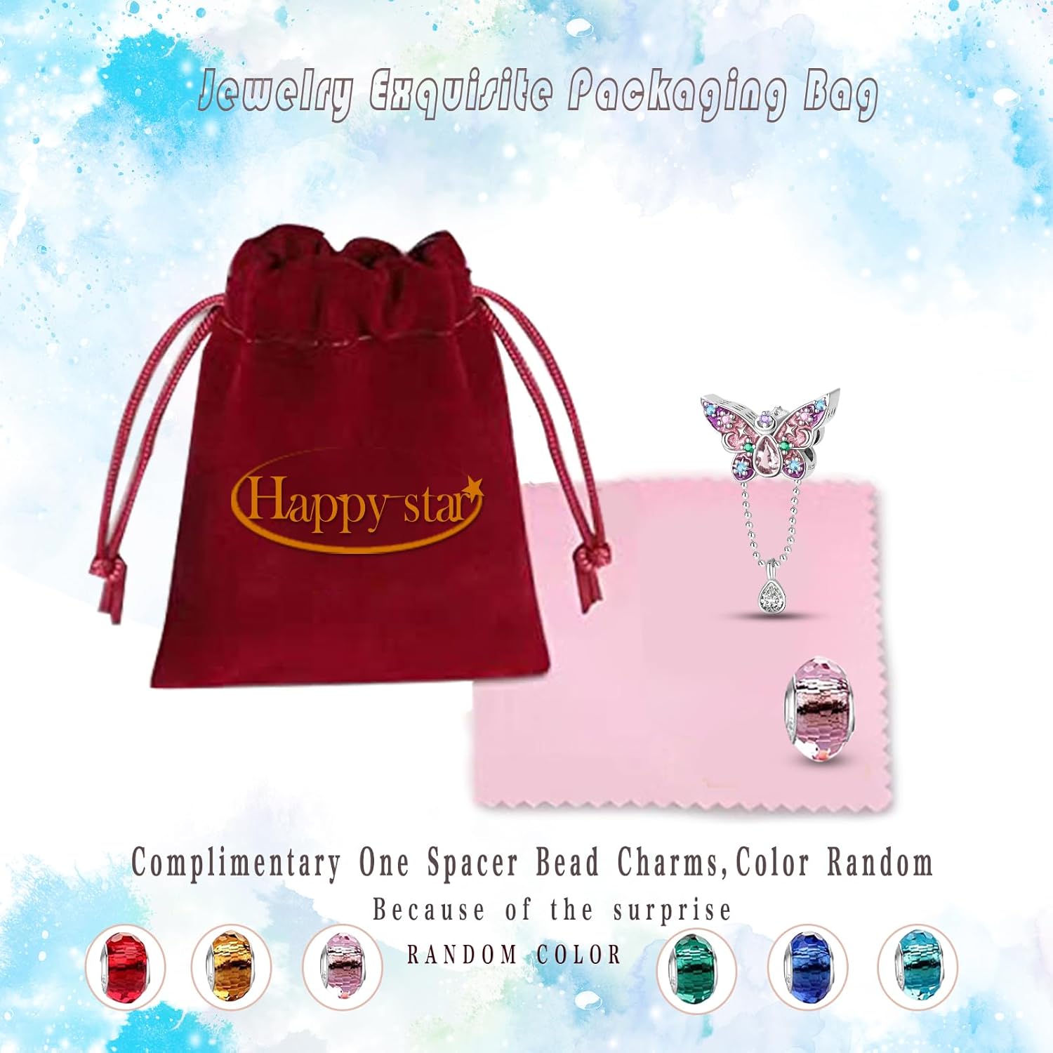 HappyStar 925 Sterling Silver Charm fits Pandora Bracelets Necklace,Pendants DIY Jewelry Gift For Women(With one Spacer Bead Charms) - Image 5