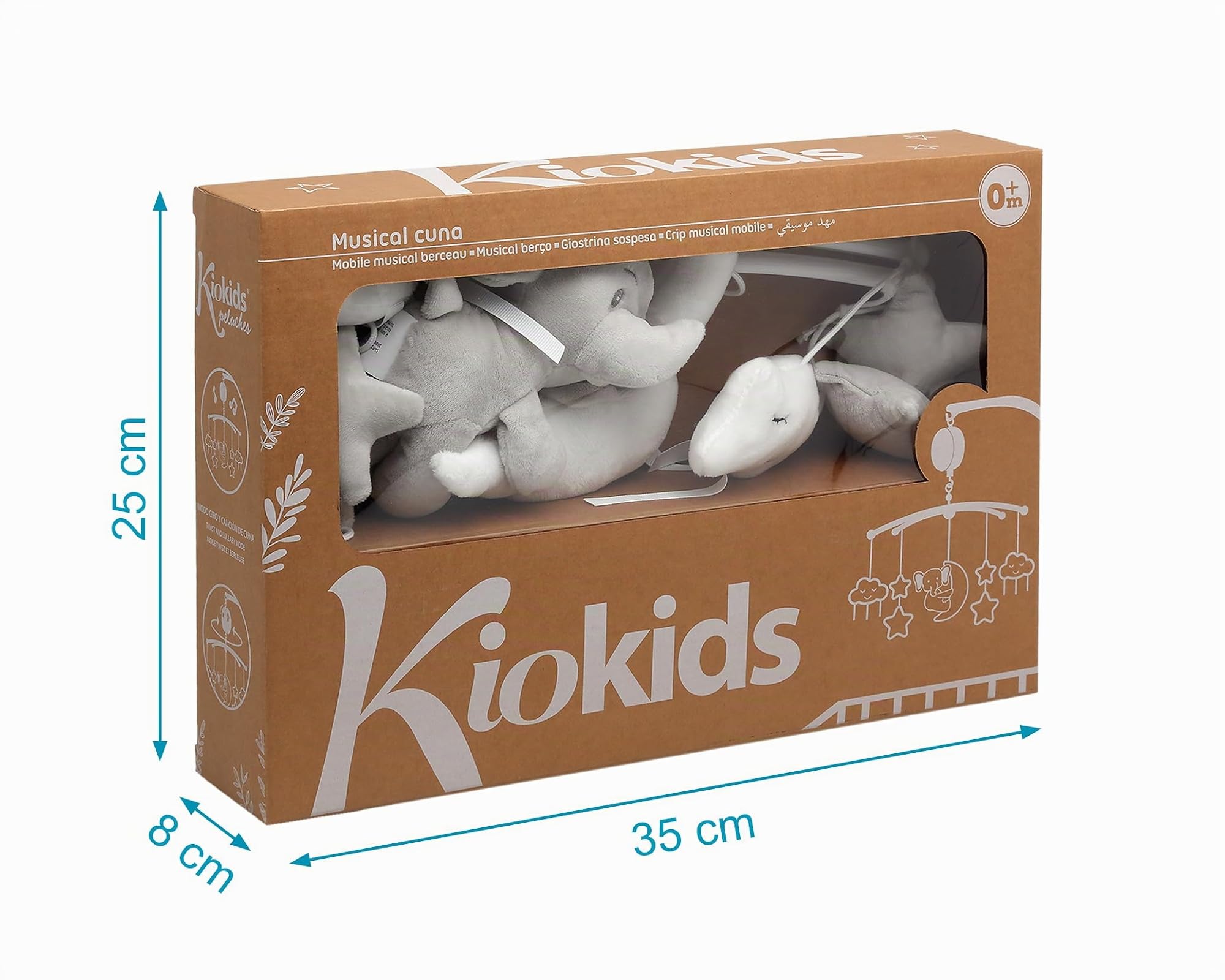 Kiokids Móvil Musical Para Cuna Elefante Gris