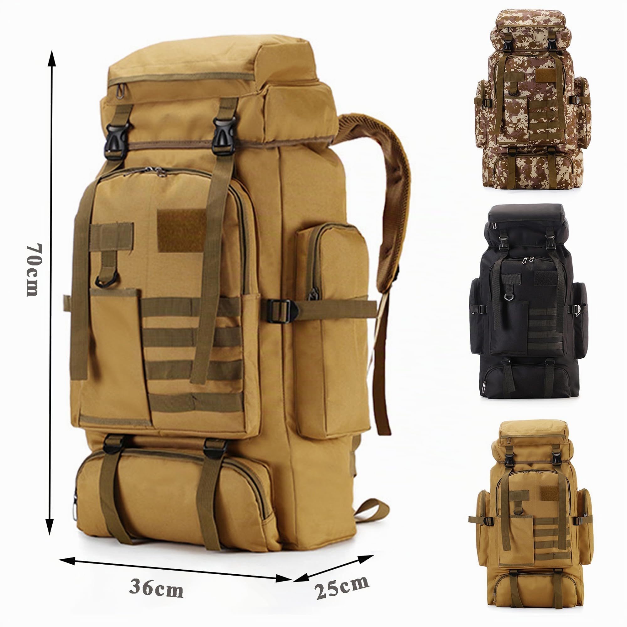 Zaino da Trekking, 80L Zaino da Viaggio, Impermeabile Sport All'Aperto Travel Zaino, Grande Zaino da Viaggio Leggero, Adatta per il Campeggio, l'Escursionismo e il Viaggio