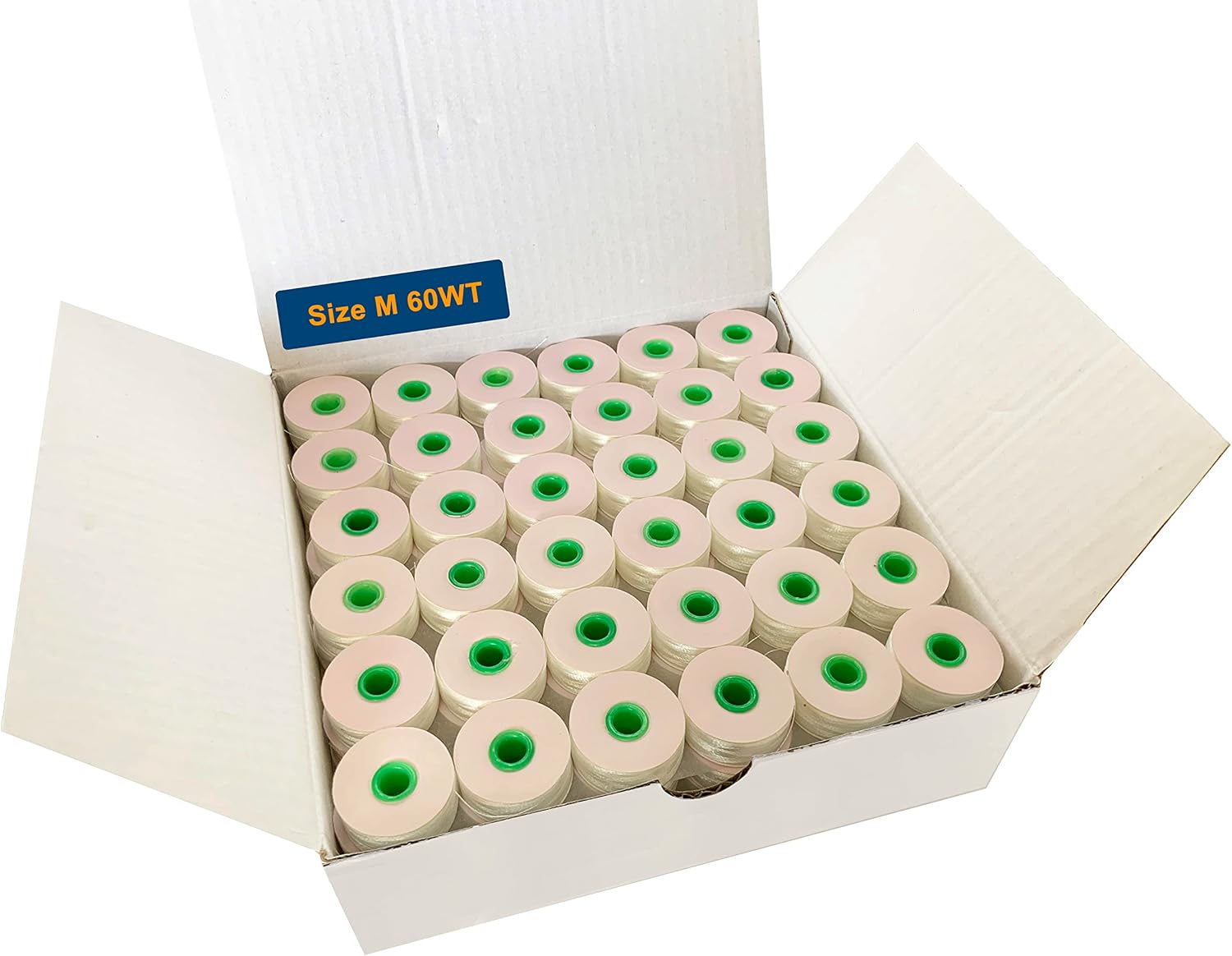 HimaPro 144 White PreWound Bobbins Size M (1" x 0.385") Medium Weight(60WT) Cardboard Sided for Use with Mid & Large Sized Commercial Sewing Machines and Longarm Quilting Machines