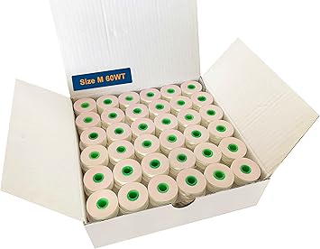 HimaPro 144 White PreWound Bobbins Size M 1" x 0.385" Medium Weight60WT Cardboard Sided for Use with Mid & Large Sized Commercial Sewing Machines and Longarm Quilting Machines