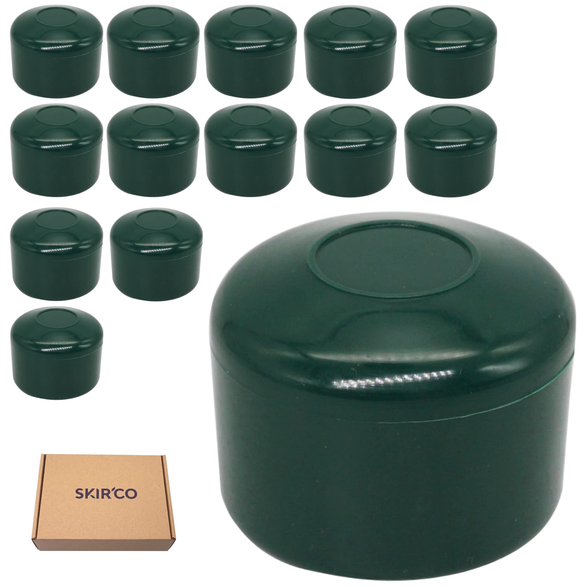 SKIR'CO (14 pcs) Fence Post Caps, Round 42 mm Green Plastic Caps for Round Fence Posts Fence Post Covers, Moss Green RAL 6005 - Image 2