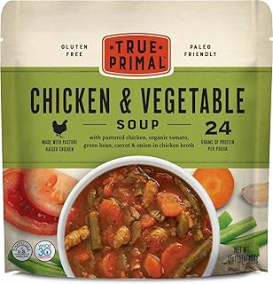 True Primal Chicken & Vegetable Soup 8-pack, Ready to eat, Gluten free, Paleo, Pastured chicken, Whole30, Bone broth