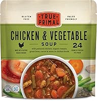 Vista 1 de True Primal Sopa de pollo y verduras paquete de 8, lista para comer, sin gluten, paleo, pollo pasturado, Whole30, caldo de huesos